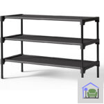 3-Tier Shoe Rack Organizer – Stackable Non-Woven Fabric Storage Shelf (Black)